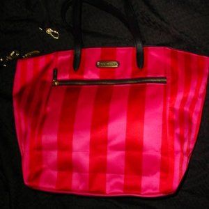 VICTORIAS SECRET RED & Pink Tote Bag & Strap